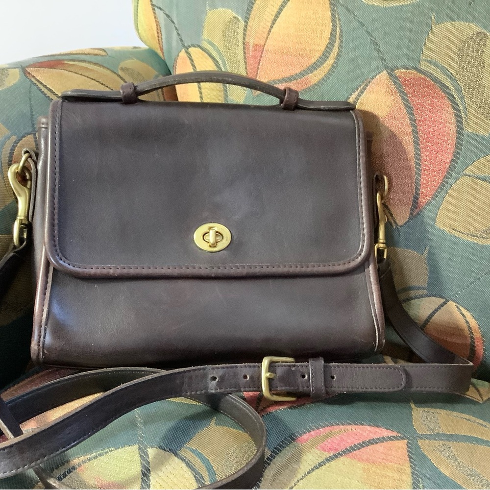 Vintage Coach Court Bag in Mahogny